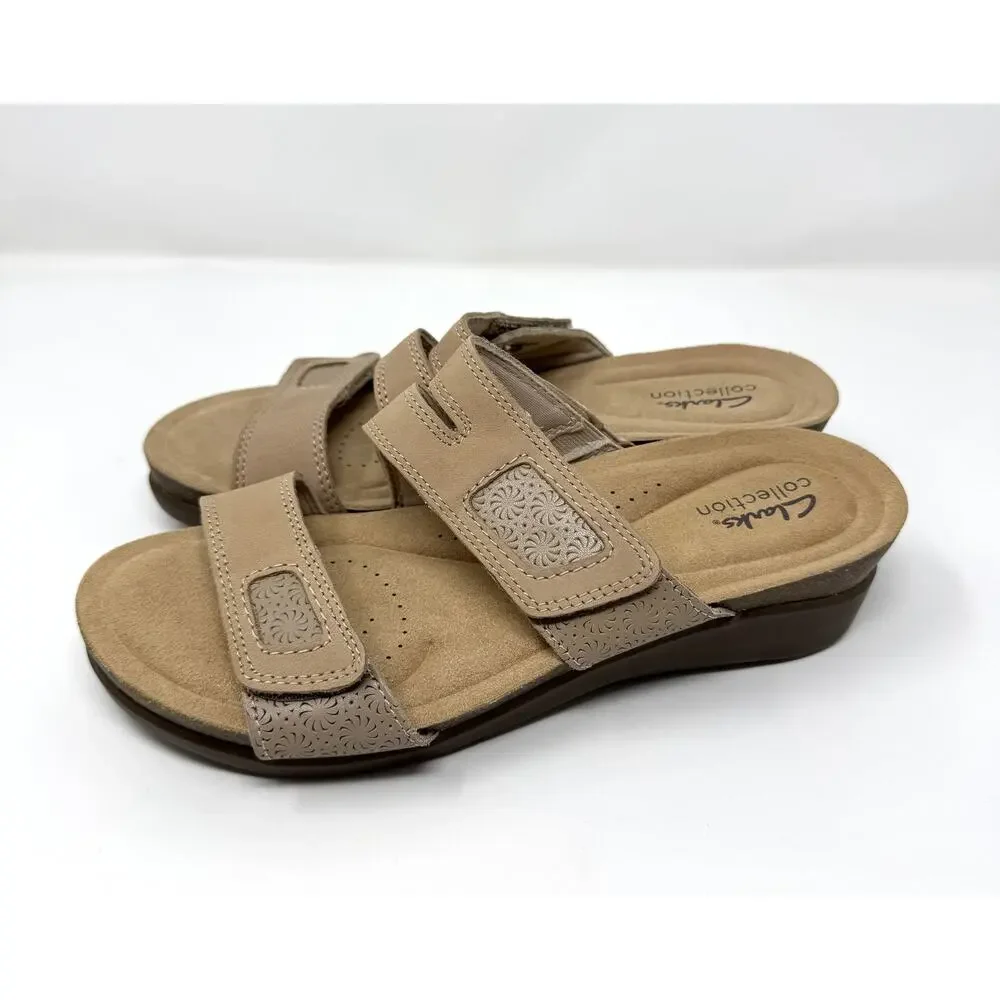 Clarks Women's Calenne Maye Wedge Sandal, Sand Combi,  Size 8.5 - Picture 5 of 7